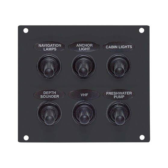 BEP Splashproof Switch Fuse Panel Grey 6 Gang, , bcf_hi-res