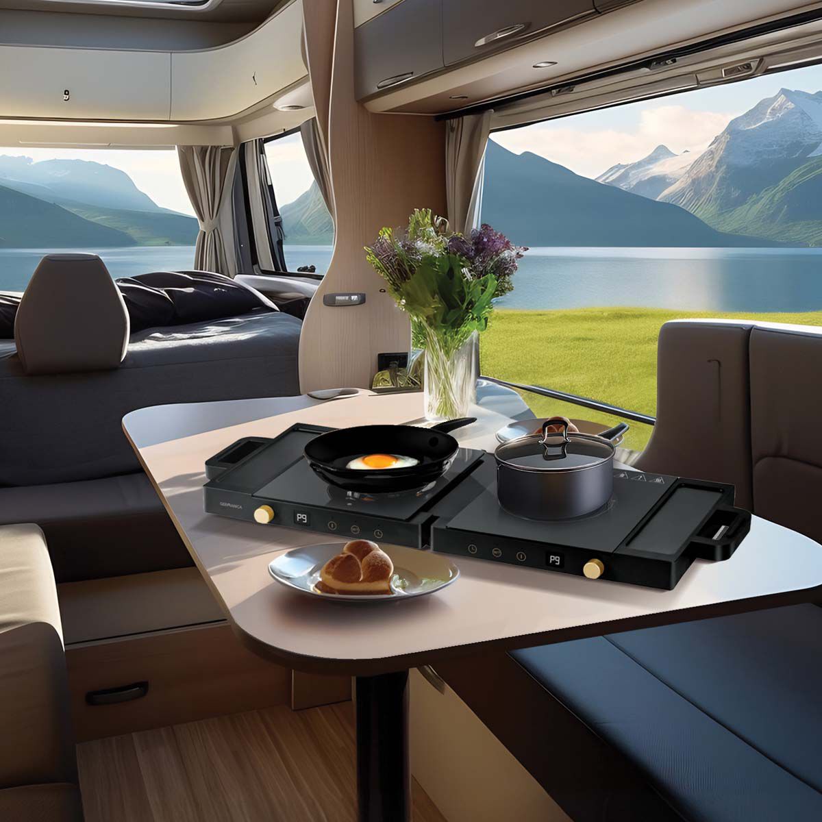 Germanica Foldable Double Induction Cooktop, , bcf_hi-res