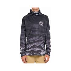 The Mad Hueys Men's Hittin’ The Jackpot Hooded Mask Fishing Shirt Black S, Black, bcf_hi-res
