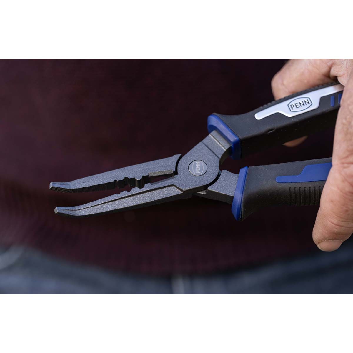 Penn Saltwater Bent Nose Pliers 7in Blue, , bcf_hi-res