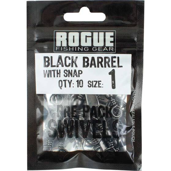 Rogue Black Barrel Snap Swivel 10 Pack, , bcf_hi-res
