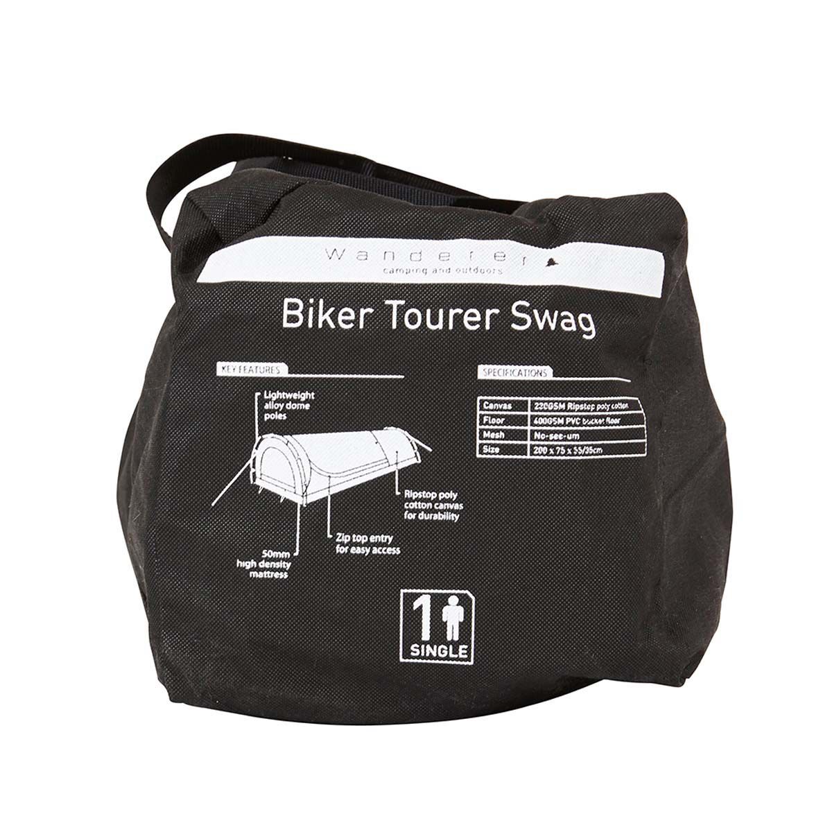Wanderer Compact Tourer Biker Single Swag Bcf Traditionally swags come in single sizes, however now we are seeing more people buying double or dome styles swags. wanderer compact tourer biker single swag