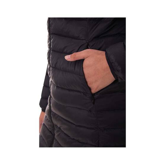 Macpac Women's Uber Light Long Jacket, Black, bcf_hi-res