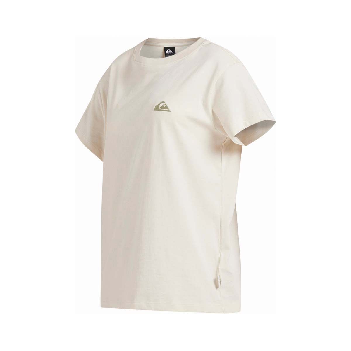 Quiksilver Classic Logo Short Sleeve Shirt for Women, Birch White, bcf_hi-res