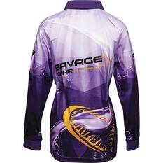 Savage Gear Youth Snapper Print Fishing Shirt Purple 8, Purple, bcf_hi-res