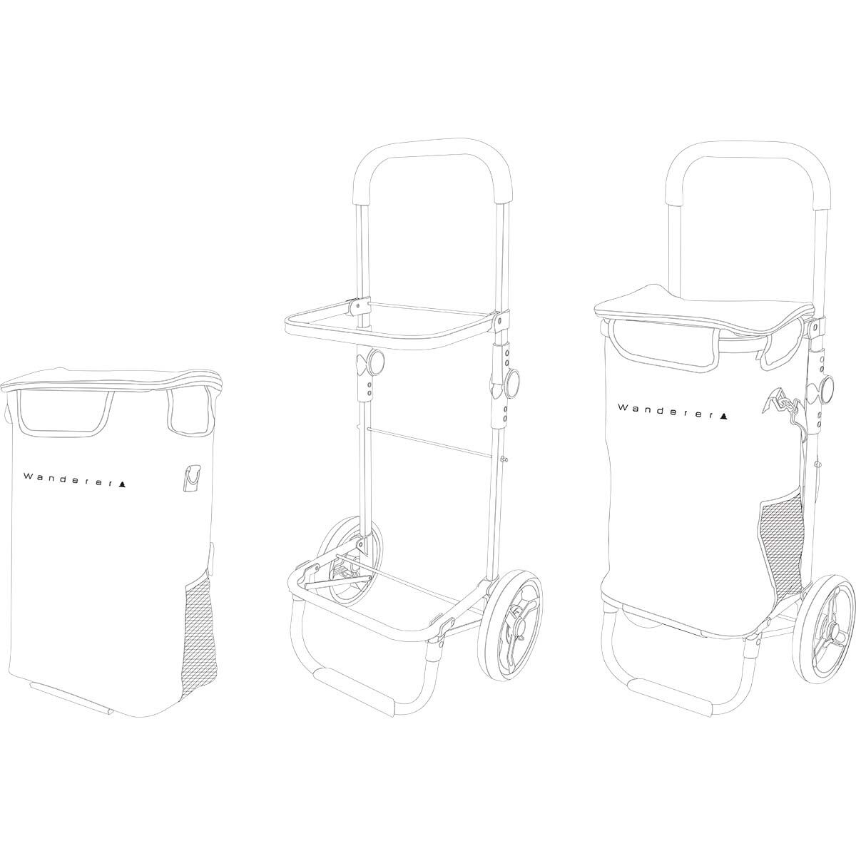 Wanderer Shopping Trolley Charcoal, , bcf_hi-res