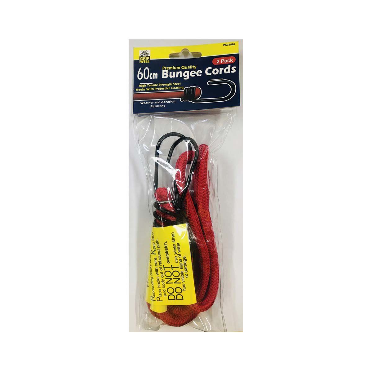 Gripwell Metal Hook Bungee Cord - 60cm, 2 Pack, , bcf_hi-res