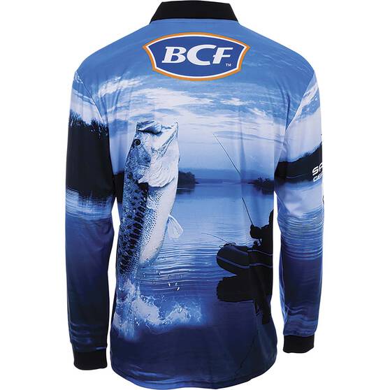 BCF Men's Need a Bigger Boat Fishing Shirt, Blue, bcf_hi-res