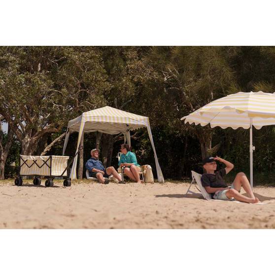 Wanderer Flat Fold Beach Cart 100kg Yellow Stripe, , bcf_hi-res
