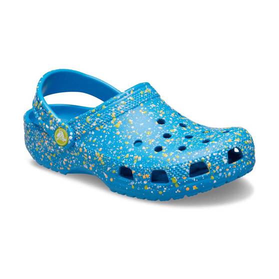 Crocs Toddlers Classic Paint Splat Clogs, Blue, bcf_hi-res