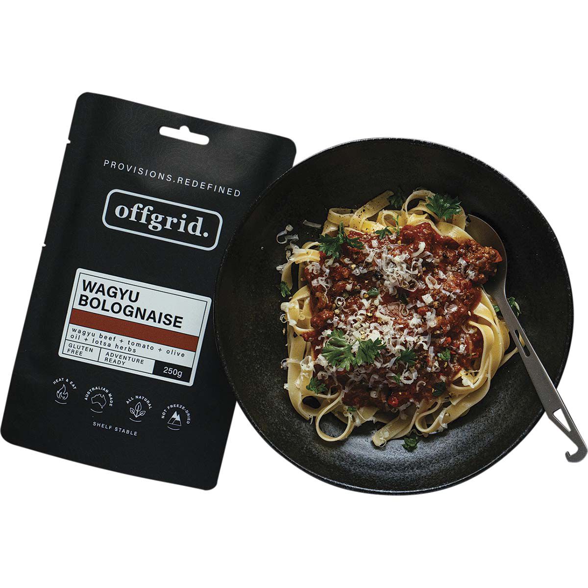 Offgrid Wagyu Bolognese Heat and Eat Meal 250g, , bcf_hi-res