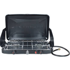 Wanderer LPG Portable Stove with Drip Tray - 2 Burner, , bcf_hi-res