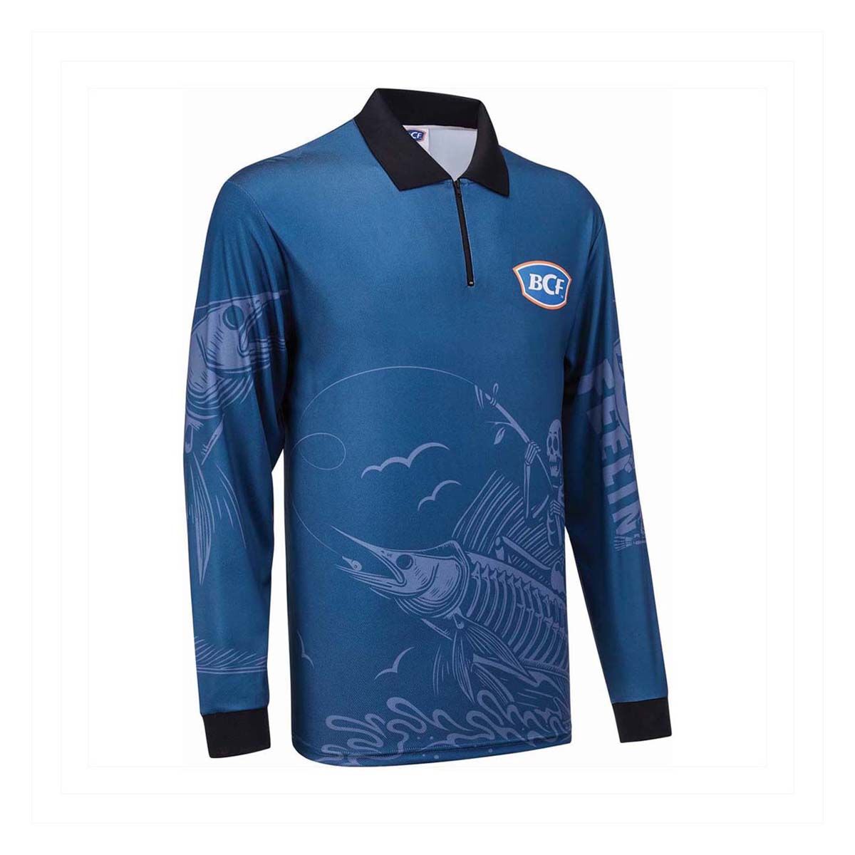 BCF Men&rsquo;s Skeleton Fishing Shirt, Navy, bcf_hi-res