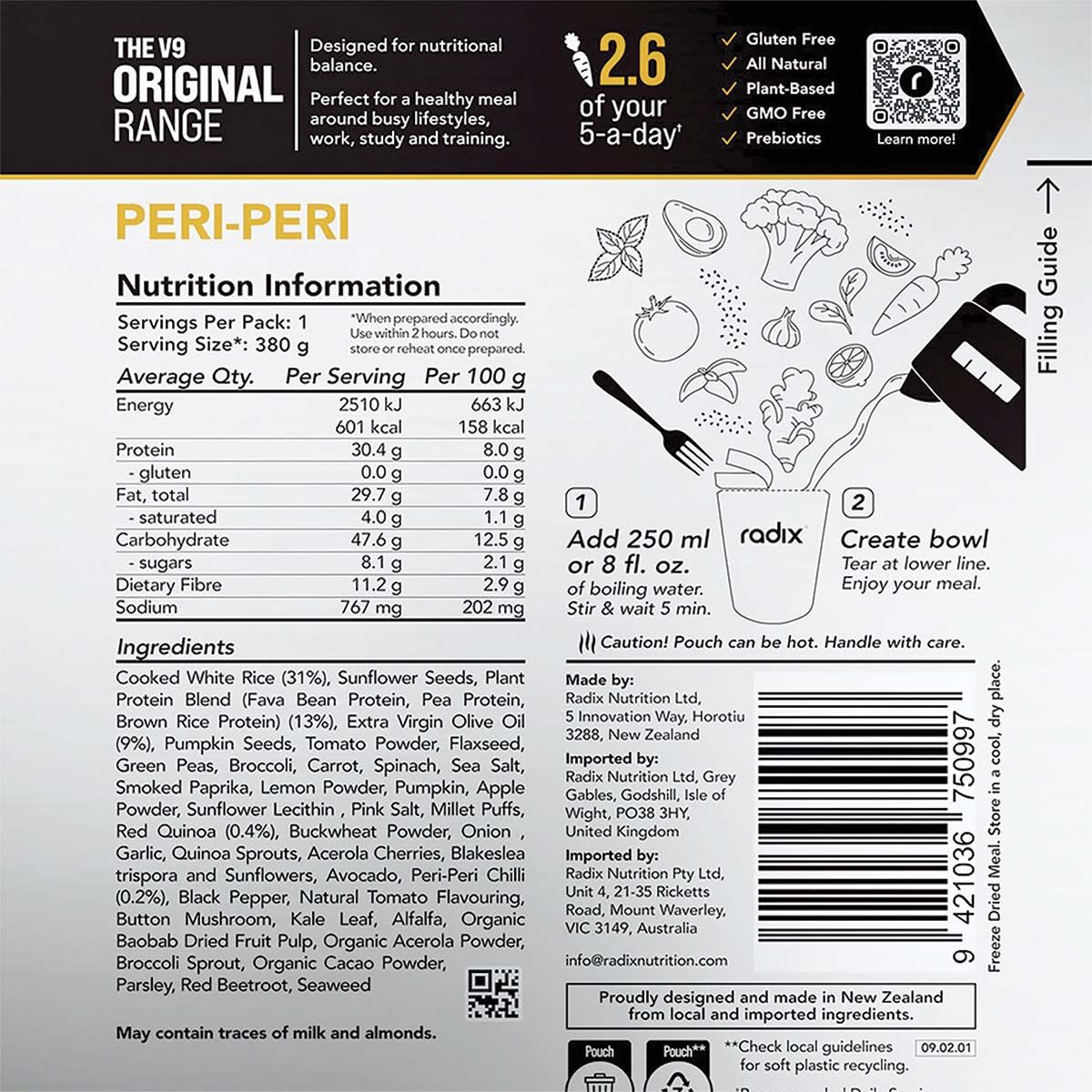 Radix Nutrition Freeze Dried Peri-Peri Original 600kcal, , bcf_hi-res