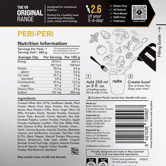 Radix Nutrition Freeze Dried Peri-Peri Original 600kcal, , bcf_hi-res