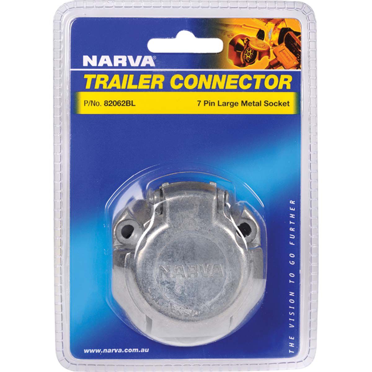 7 Pin Large Round Metal Trailer Socket, , bcf_hi-res