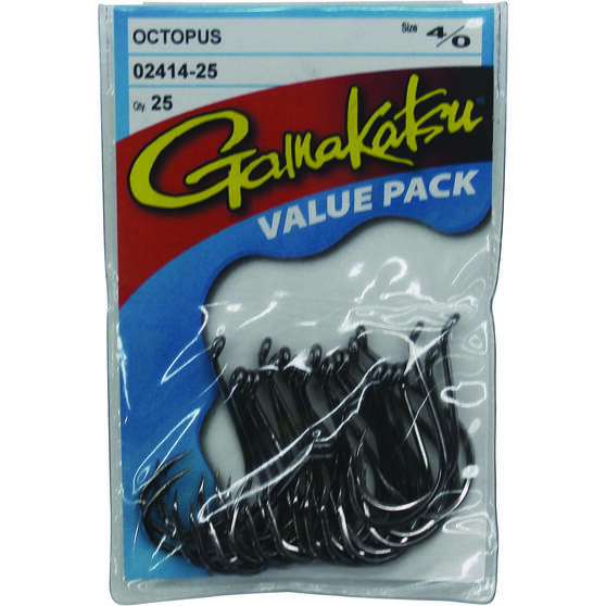 Gamakatsu Octopus Black Hook 25 Pack 10 / 0, , bcf_hi-res