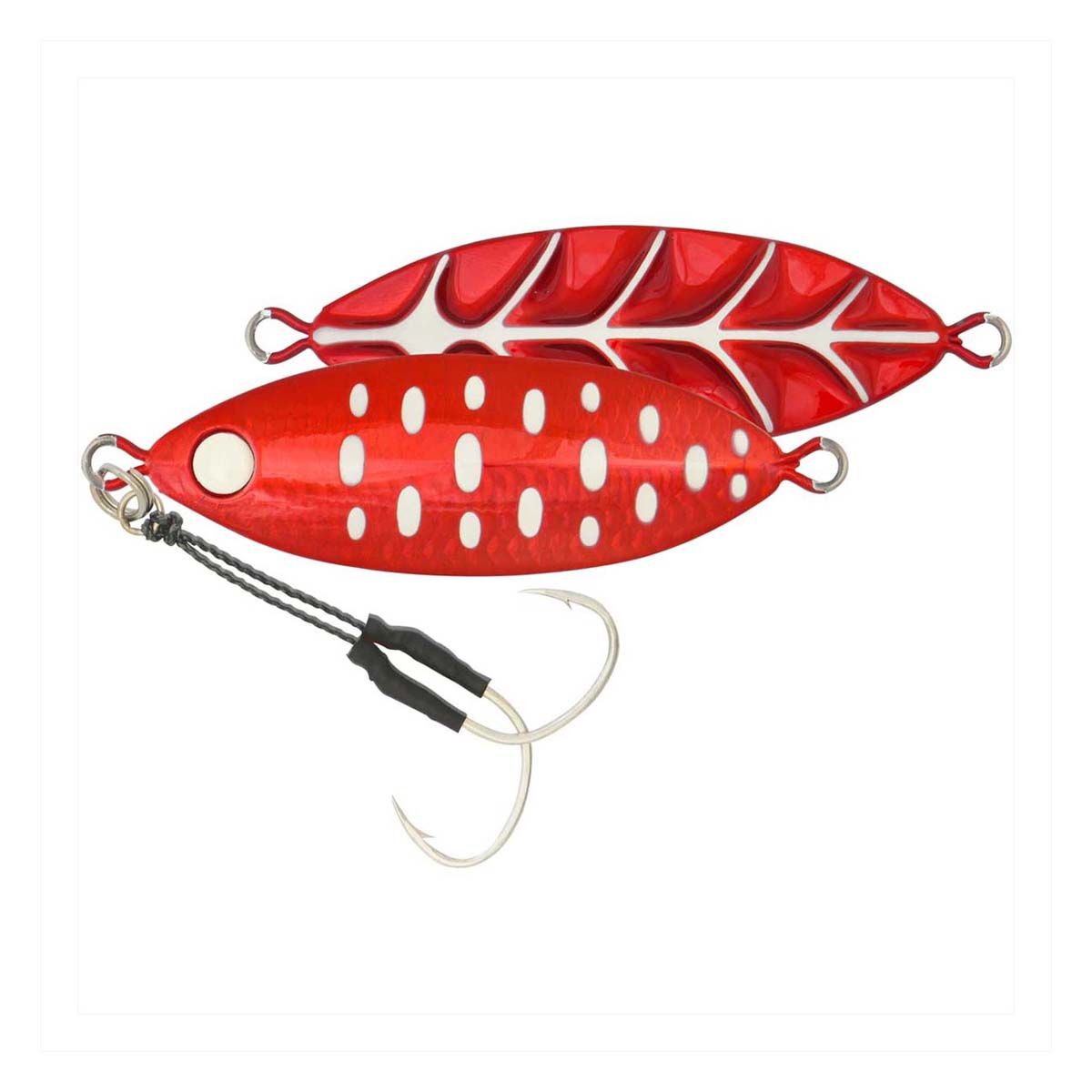 Samaki Ribcage Slow Fall Jig Lure 80g Crimson, Crimson, bcf_hi-res