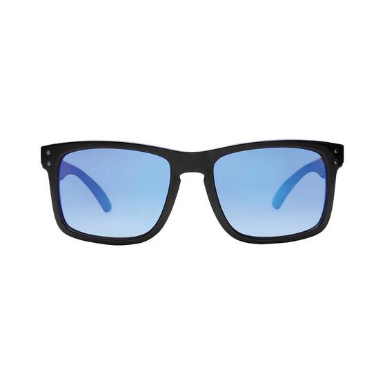 Liive X Echo Men’s Mirror Polarised Sunglasses Matt Black with Blue Lens, , bcf_hi-res
