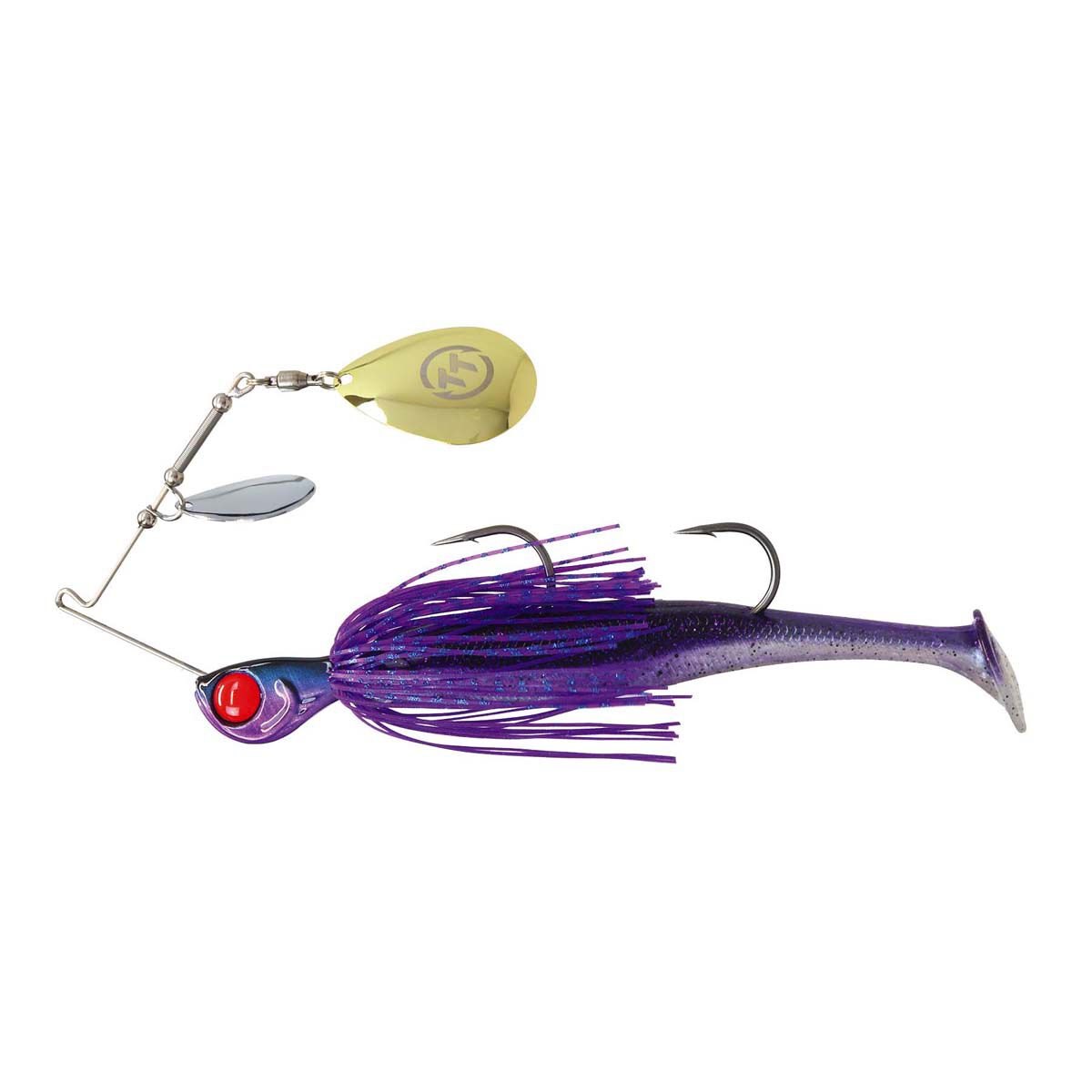 TT Fishing Tornado+ Double Colorado Rigged Spinnerbait Lure 1oz Purple Demon, Purple Demon, bcf_hi-res