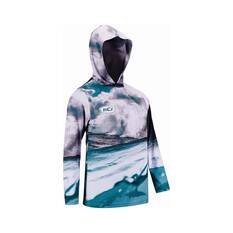 BCF x Tide Youth Dolphin Hooded Fishing Shirt V2, Green, bcf_hi-res