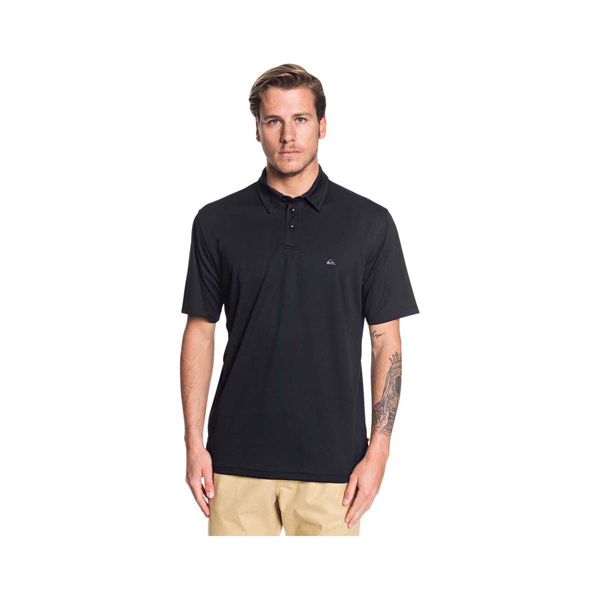 Quiksilver Waterman Men's Water 2 Polo, Black, bcf_hi-res