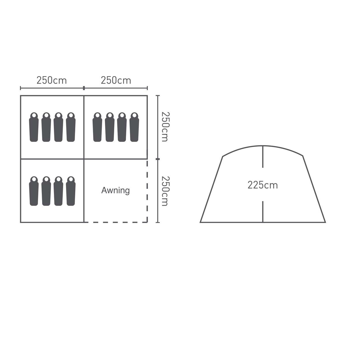 Wanderer manor dome tent 12 person top