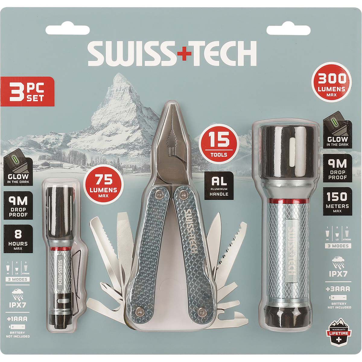 SWISSTECH Multi-Tool and Lighting 3 Piece Pack, , bcf_hi-res