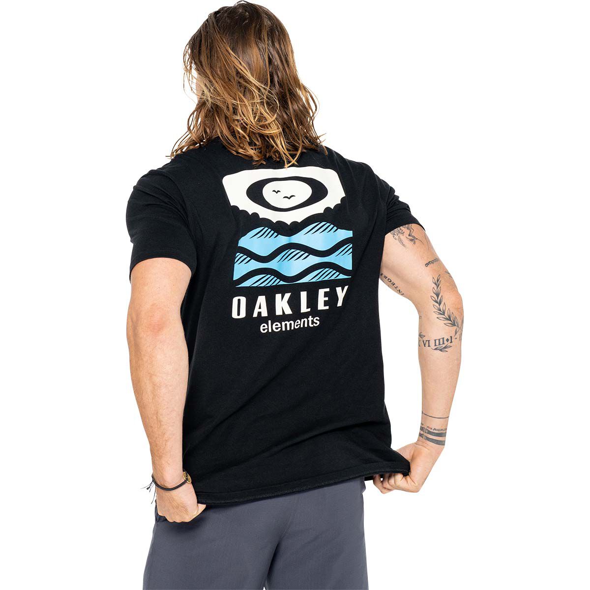 Oakley Men&rsquo;s Elements Waves Short Sleeve Tech Tee Blackout S, Blackout, bcf_hi-res