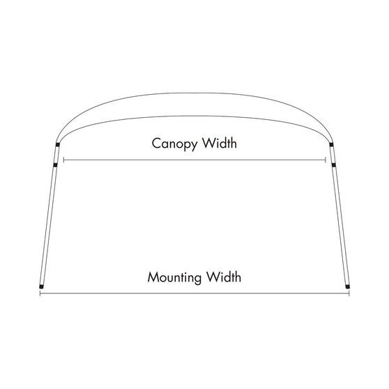 Bowline 4 Bow Black Bimini Kit 1.9- 2.1m, , bcf_hi-res