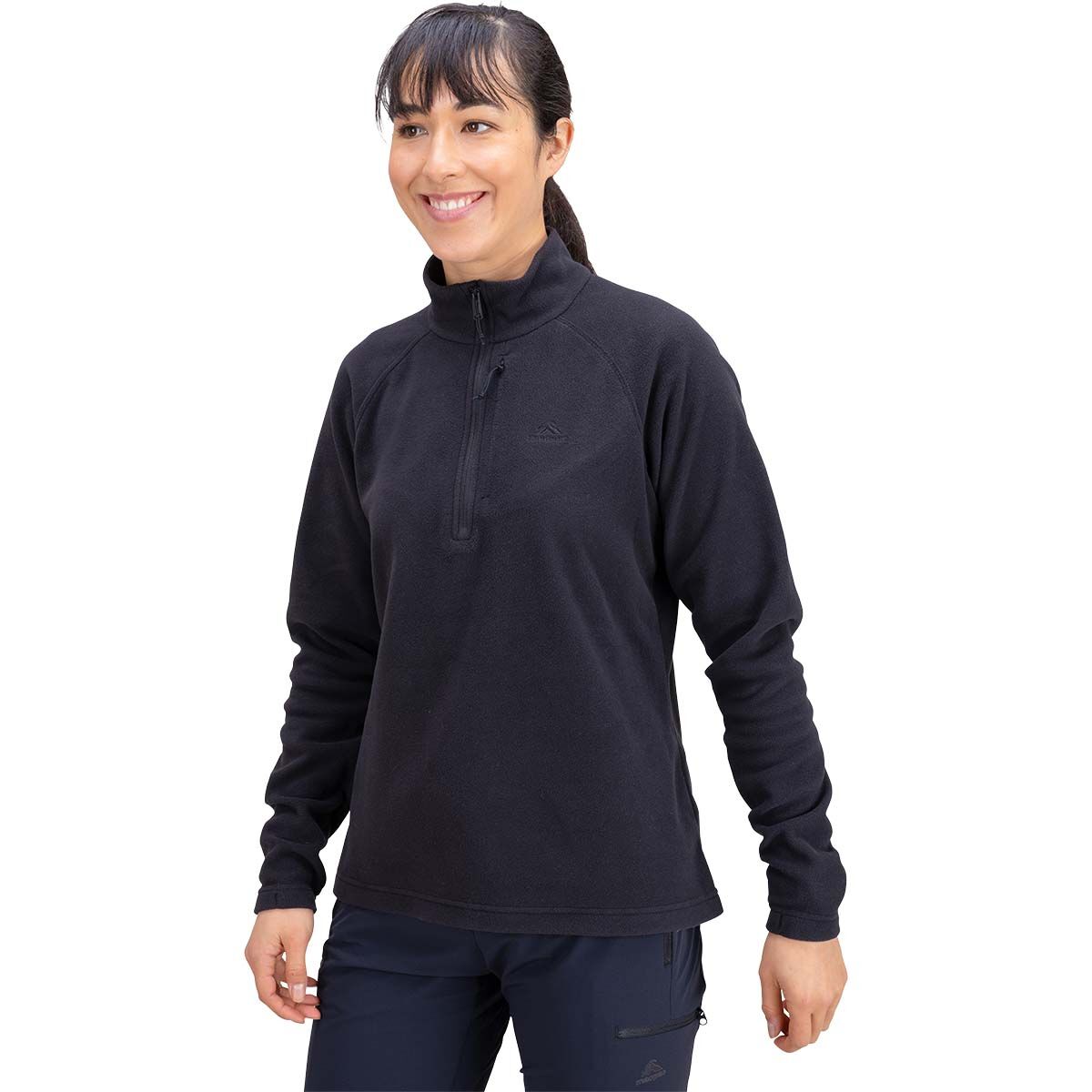 Macpac Women's Tui Fleece Pullover V6 Black 8, Black, bcf_hi-res