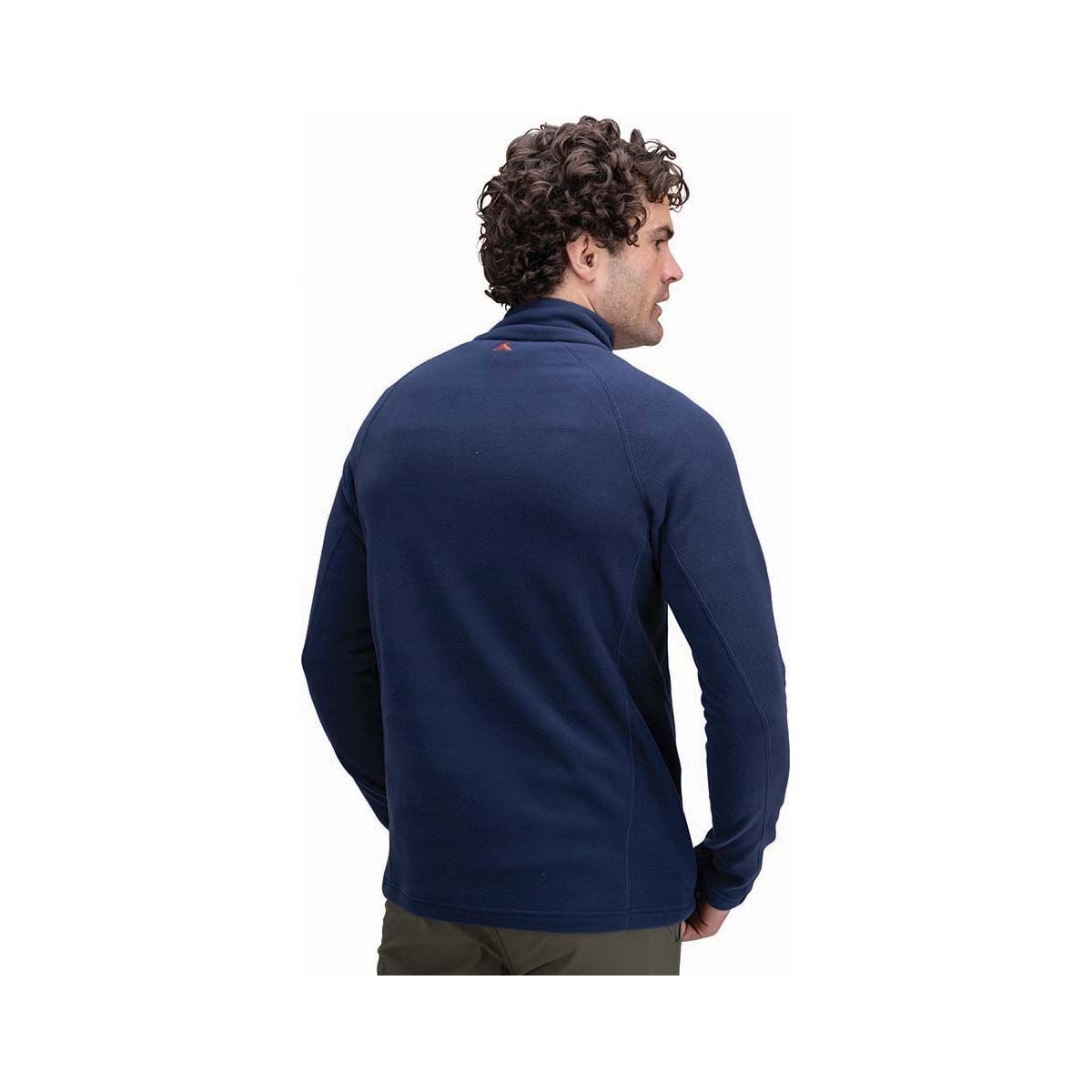 Macpac Men's Tui Fleece Pullover V6, Navy Iris / Brick Orange, bcf_hi-res