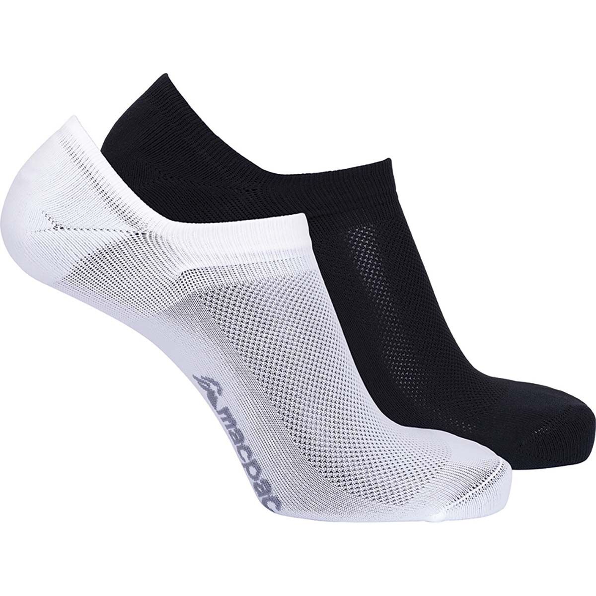 Macpac No Show Socks - 2 Pack, Black / White, bcf_hi-res