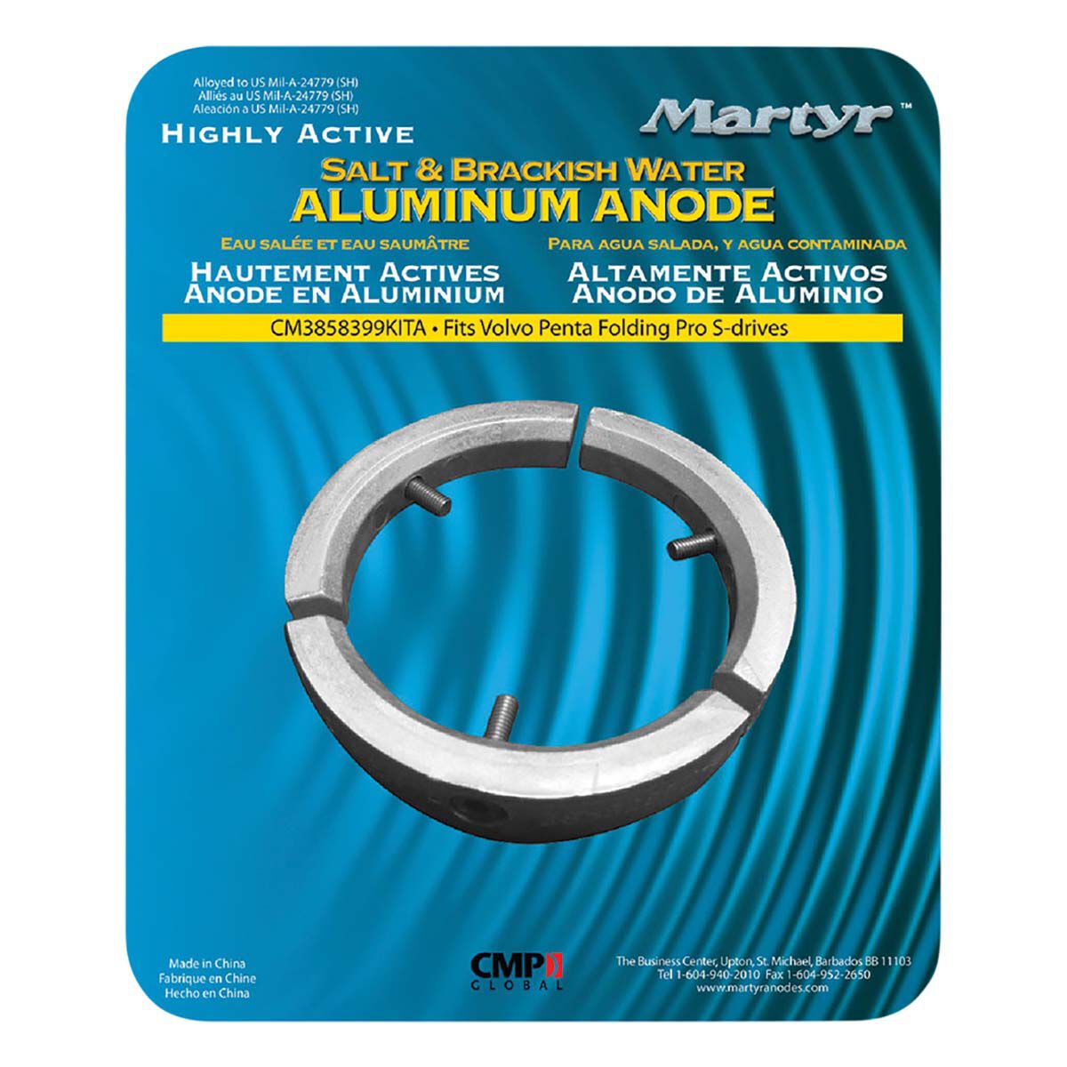 Titan Alloy Volvo Anode Kit, Folding Pro 3-Blade, , bcf_hi-res