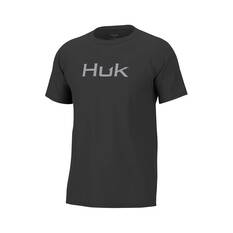 Huk Men's Logo Short Sleeve Tee Volcanic Ash S, Volcanic Ash, bcf_hi-res