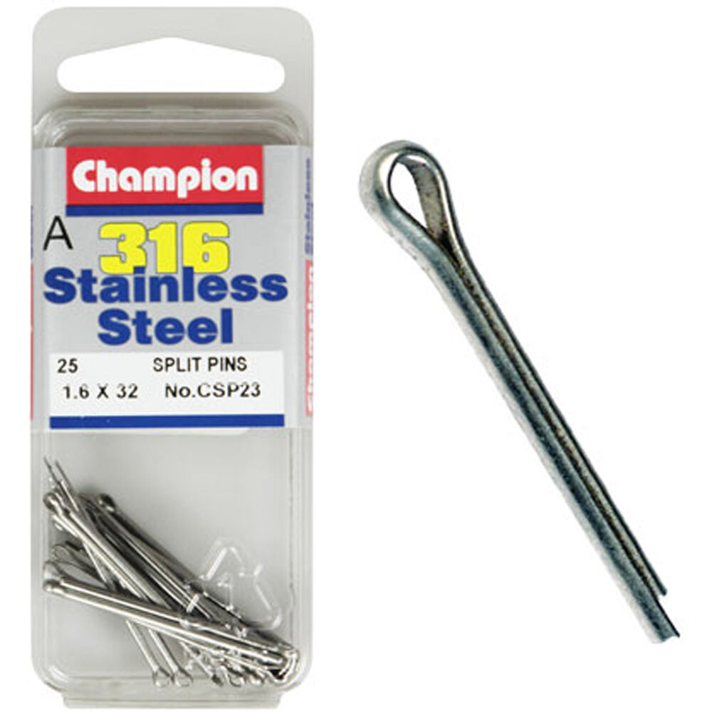champion stainless steel split pins 3 2x50mm bcf