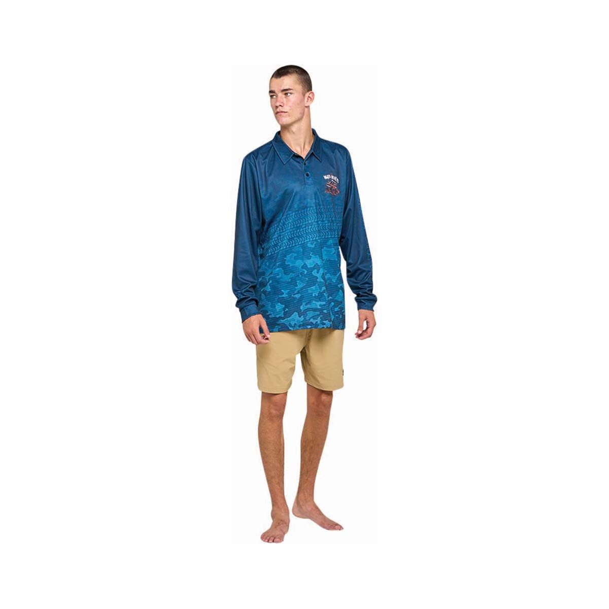 The Mad Hueys Men's Send It Fishing Shirt, Teal, bcf_hi-res