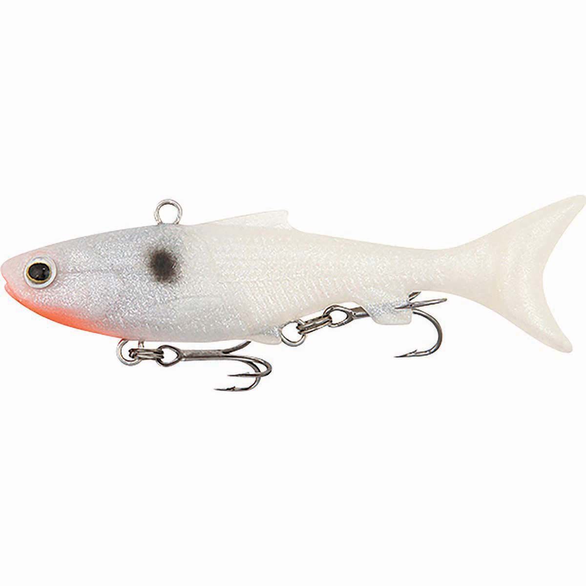 Samaki Vibelicious Thumper Tail Soft Vibe Lure 125mm 30g Pearl White, Pearl White, bcf_hi-res