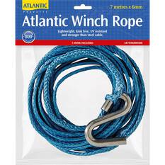 Atlantic Winch Rope 7mx6mm S Hook 800kg, , bcf_hi-res