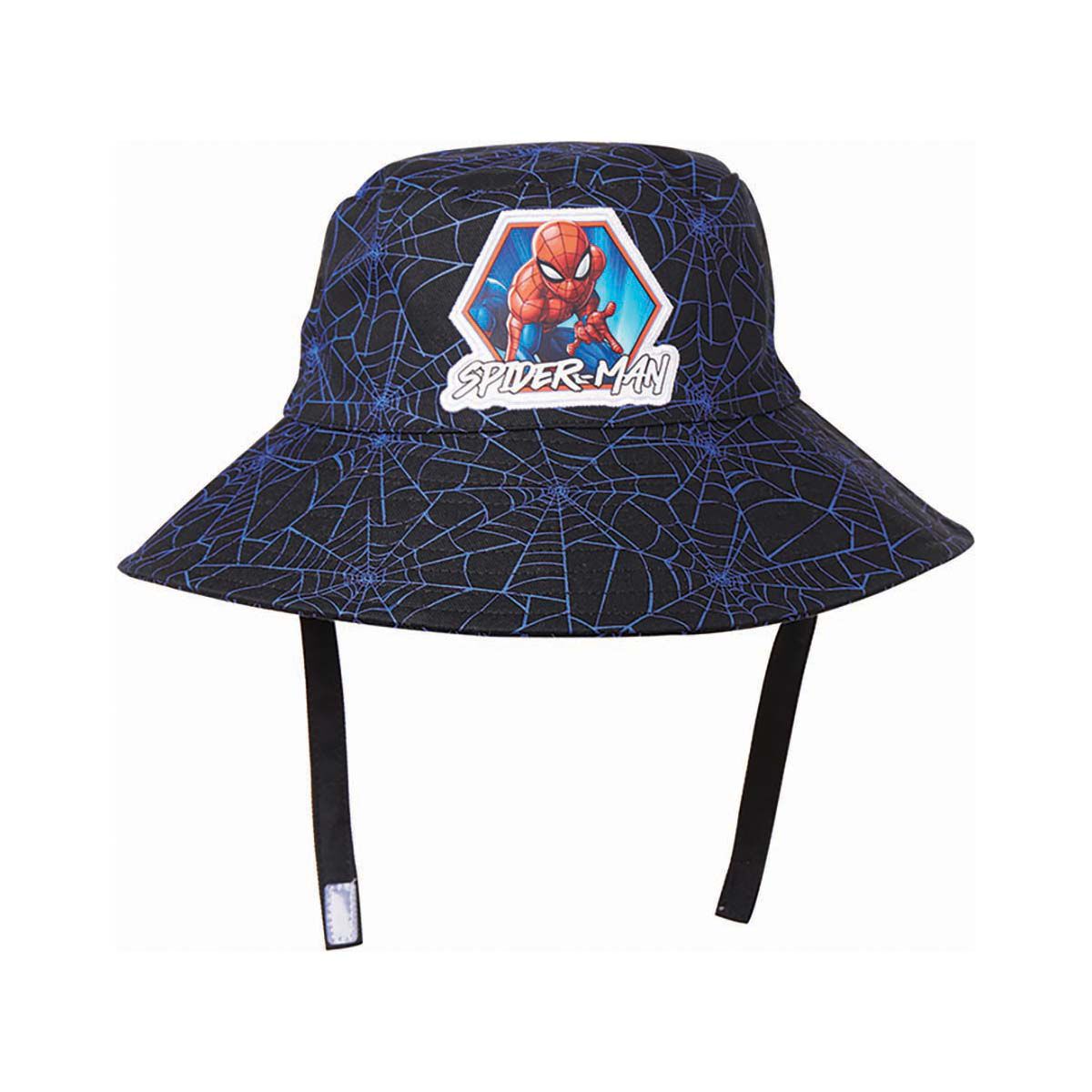 Marvel Kids' Spiderman Hat Black 6-8, Black, bcf_hi-res