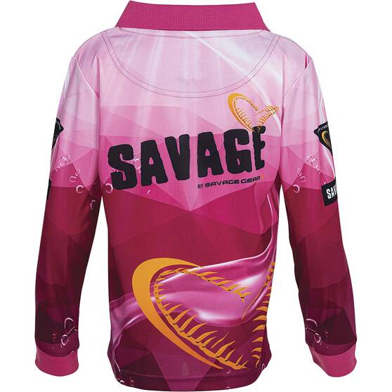Savage Gear Kids' Little Savage Fishing Shirt, Pink, bcf_hi-res