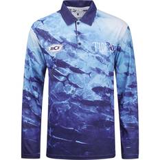 BCF x Tide Men’s Tuna Print Collar Fishing Shirt, Blue, bcf_hi-res