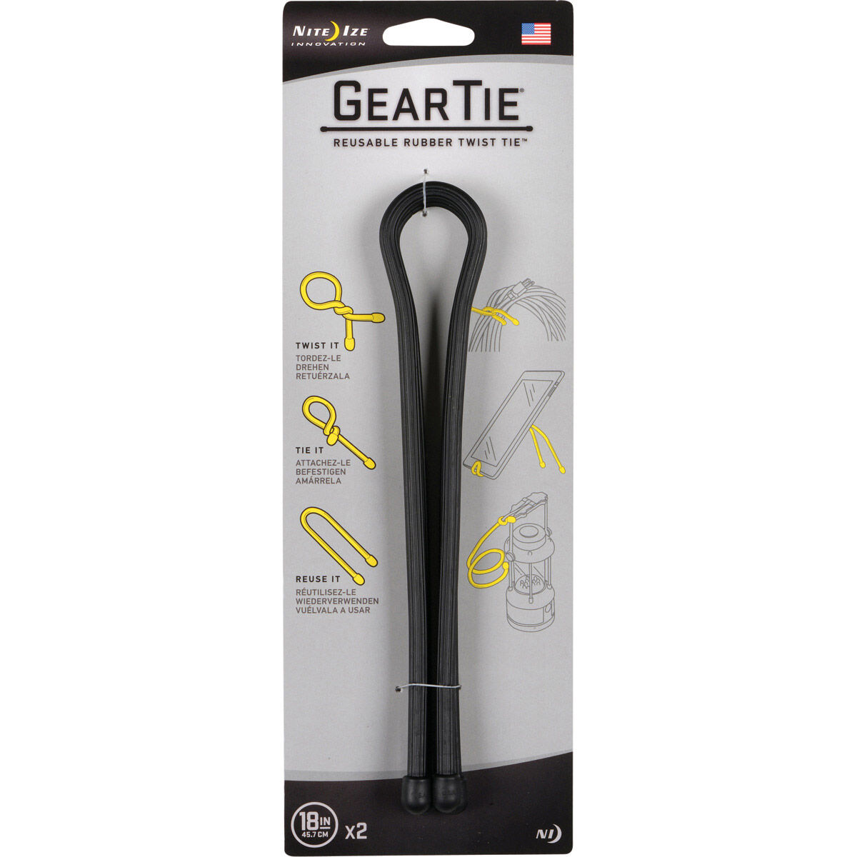 Nite Ize Black 18&rdquo; Gear Tie - Two Pack, , bcf_hi-res