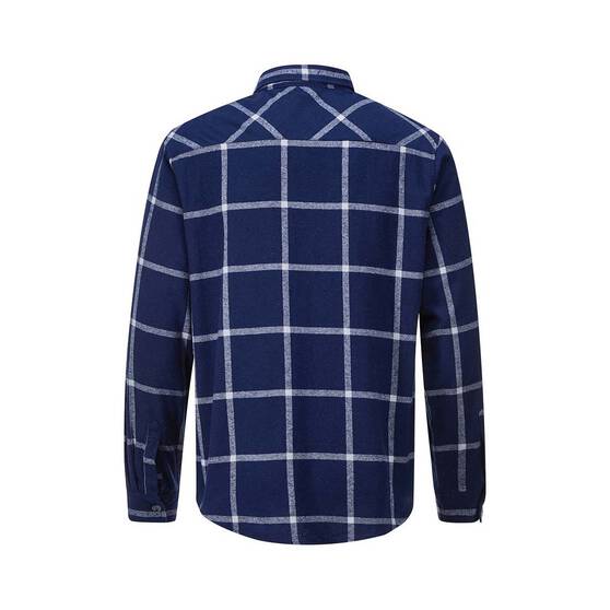 OUTRAK Unisex Flannel Shirt Navy S, Navy, bcf_hi-res