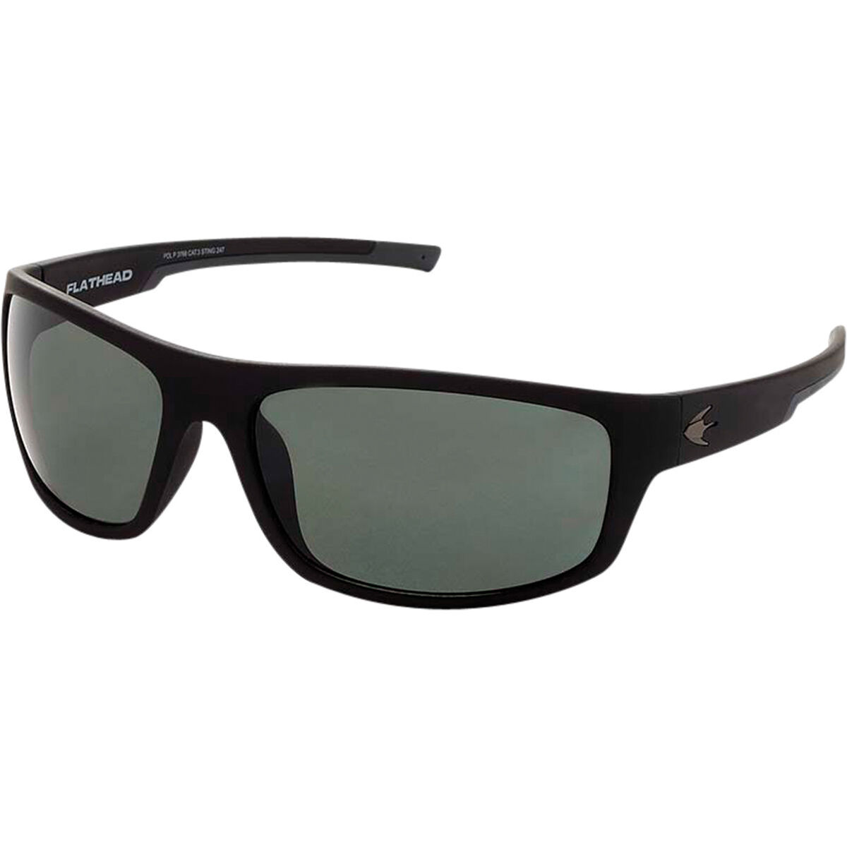Stingray Flathead Polarised Sunglasses Black with Smoke Lens BCF