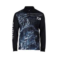 Daiwa Men's Storm Sublimated Polo Black 4XL, Black, bcf_hi-res