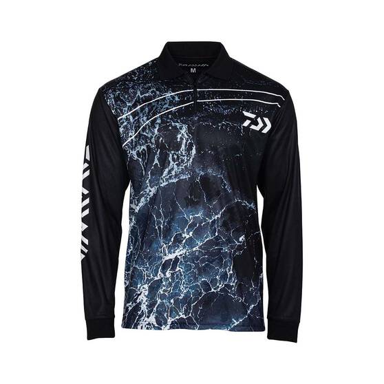 Daiwa Men's Storm Sublimated Polo Black 5XL, Black, bcf_hi-res