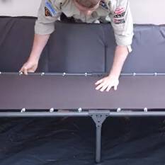 Wanderer Spring Folding Mattress Stretcher Single, , bcf_hi-res