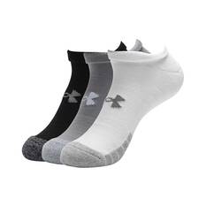 Under Armour Men's Heatgear NS Socks 3pk Steel / White / Black XL, Steel / White / Black, bcf_hi-res