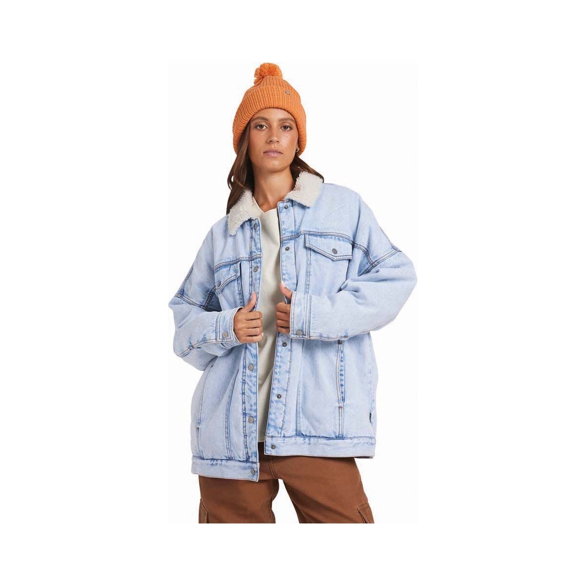 Quiksilver Hiker Denim Jacket for Women, Light Wash, bcf_hi-res